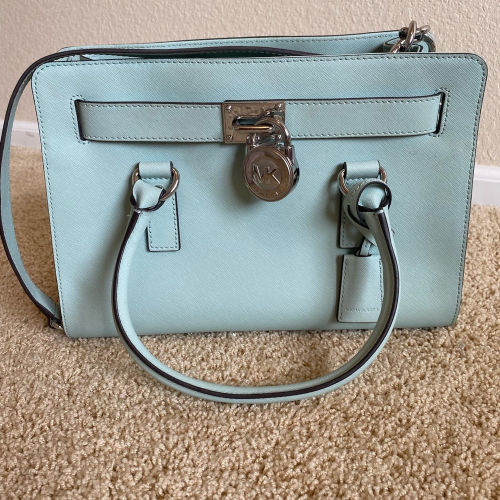 Michael Kors Hamilton Purse/Bag, Sea Salt Blue, Like New